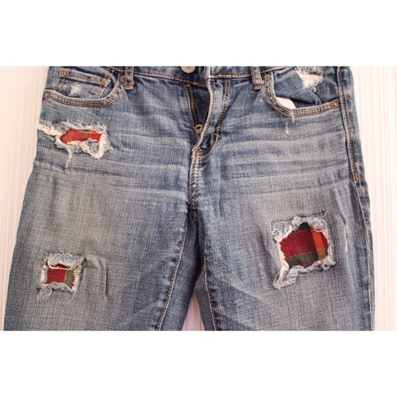 A&F Ripped Skinny Jeans with Patchwork - Picture 3 of 5